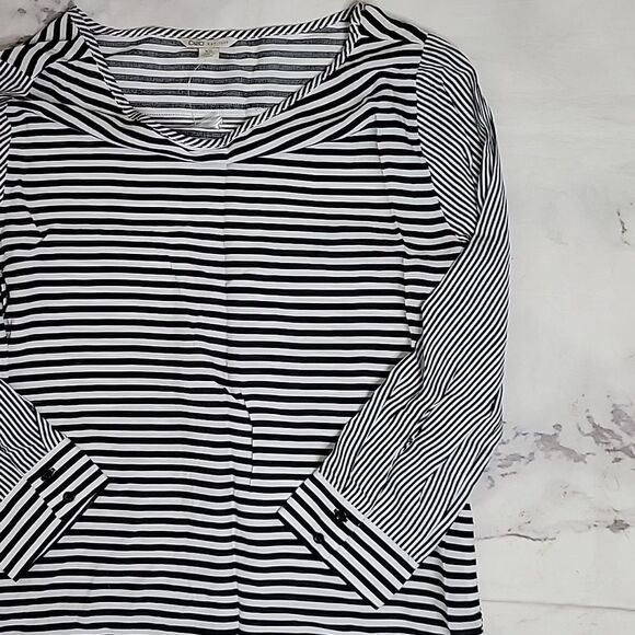 Cato Black/White Striped Blouse - Picture 3 of 5